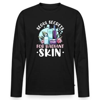 K-Beauty Hautpflege Oppa Korean Beauty Südkorea - Männer Premium Bio Langarmshirt - Schwarz - Vorne - Nico (187cm)