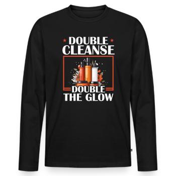 K-Beauty Hautpflege Oppa Korean Beauty Südkorea - Männer Premium Bio Langarmshirt - Schwarz - Vorne - Nico (187cm)