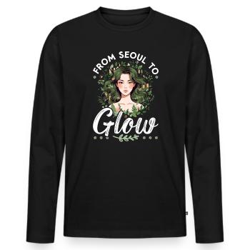 K-Beauty Hautpflege Oppa Korean Beauty Südkorea - Männer Premium Bio Langarmshirt - Schwarz - Vorne - Nico (187cm)