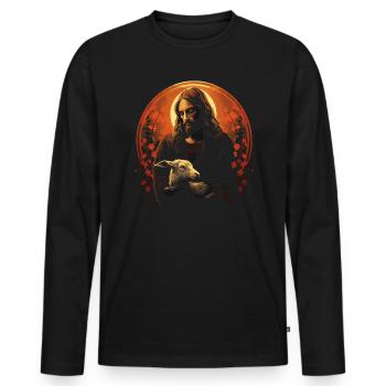 Goat Lover Kid Ranch Wool Farm Animal Farming - T-shirt manches longues Premium bio Homme - noir - Devant - Nico (187cm)