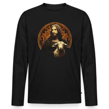 Goat Lover Kid Ranch Wool Farm Animal Farming - T-shirt manches longues Premium bio Homme - noir - Devant - Nico (187cm)