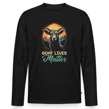 Goat Lover Kid Ranch Wool Farm Animal Farming - T-shirt manches longues Premium bio Homme - noir - Devant - Nico (187cm)