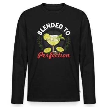 Margarita Lover Alcohol Drinker Mexican Cocktail - Men's Premium Organic Long Sleeve Shirt - black - Front - Nico (187cm)