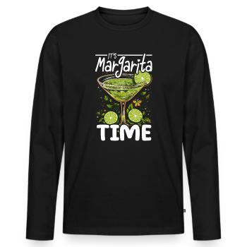 Margarita Lover Alcohol Drinker Mexican Cocktail - Men's Premium Organic Long Sleeve Shirt - black - Front - Nico (187cm)