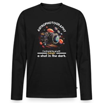 Astrofotografie Kamera Astronomische Astronomie - Männer Premium Bio Langarmshirt - Schwarz - Vorne - Nico (187cm)