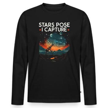 Astrofotografie Kamera Astronomische Astronomie - Männer Premium Bio Langarmshirt - Schwarz - Vorne - Nico (187cm)