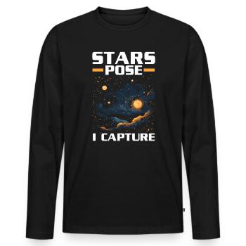 Astrofotografie Kamera Astronomische Astronomie - Männer Premium Bio Langarmshirt - Schwarz - Vorne - Nico (187cm)
