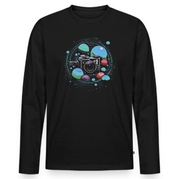 Astrofotografie Kamera Astronomische Astronomie - Männer Premium Bio Langarmshirt - Schwarz - Vorne - Nico (187cm)