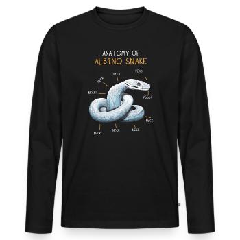 Boule Albino Phyton Serpent venimeux Serpent albinos - T-shirt manches longues Premium bio Homme - noir - Devant - Nico (187cm)