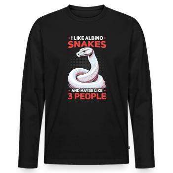 Boule albinos Phyton Serpent venimeux Serpent albinos - T-shirt manches longues Premium bio Homme - noir - Devant - Nico (187cm)