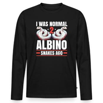Boule Albino Phyton Serpent venimeux Serpent albinos - T-shirt manches longues Premium bio Homme - noir - Devant - Nico (187cm)