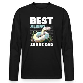 Boule albinos Phyton Serpent venimeux Serpent albinos - T-shirt manches longues Premium bio Homme - noir - Devant - Nico (187cm)