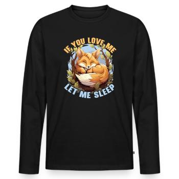 Sleeping Fox Sleepyhead Napping Sleep Fox Lover - Men's Premium Organic Long Sleeve Shirt - black - Front - Nico (187cm)