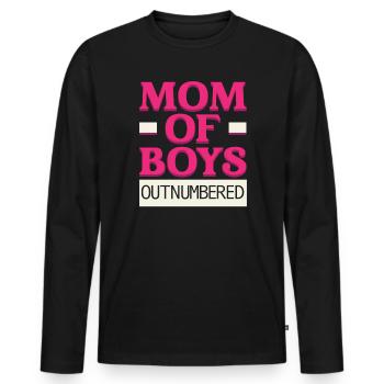 Boy Mom Best Mommy Ever Motherhood Fête des mères - T-shirt manches longues Premium bio Homme - noir - Devant - Nico (187cm)