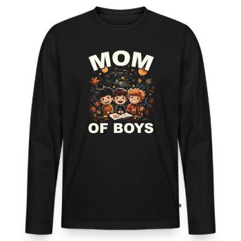 Boy Mom Best Mommy Ever Motherhood Fête des mères - T-shirt manches longues Premium bio Homme - noir - Devant - Nico (187cm)