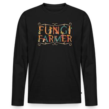 Pilzsuche Mykologie Pilze Morcheljagd - Männer Premium Bio Langarmshirt - Schwarz - Vorne - Nico (187cm)