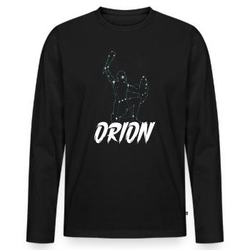 Stargazing Astronomy Star Constellation Stargazer - Men's Premium Organic Long Sleeve Shirt - black - Front - Nico (187cm)
