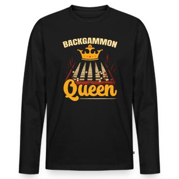 Backgammon Player Strategy Board Game Dice Game - Men's Premium Organic Long Sleeve Shirt - black - Front - Nico (187cm)