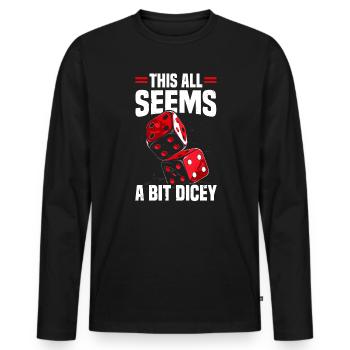 Backgammon Player Strategy Board Game Dice Game - Men's Premium Organic Long Sleeve Shirt - black - Front - Nico (187cm)