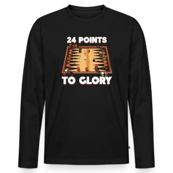 Backgammon Player Strategy Board Game Dice Game - Men's Premium Organic Long Sleeve Shirt - black - Front - Nico (187cm)