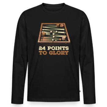 Backgammon Player Strategy Board Game Dice Game - Men's Premium Organic Long Sleeve Shirt - black - Front - Nico (187cm)