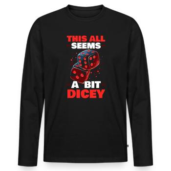 Backgammon Player Strategy Board Game Dice Game - Men's Premium Organic Long Sleeve Shirt - black - Front - Nico (187cm)