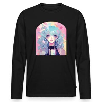 Pastel Goth Lover Kawaii Emo Soft Grunge Esthétique - T-shirt manches longues Premium bio Homme - noir - Devant - Nico (187cm)