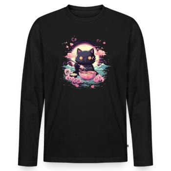 Pastel Goth Lover Kawaii Emo Soft Grunge Esthétique - T-shirt manches longues Premium bio Homme - noir - Devant - Nico (187cm)