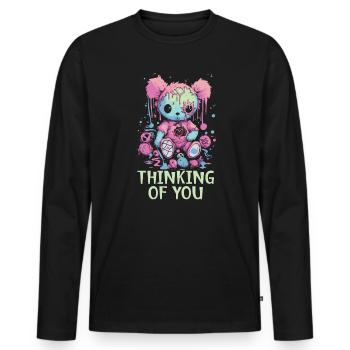 Pastel Goth Lover Kawaii Emo Soft Grunge Esthétique - T-shirt manches longues Premium bio Homme - noir - Devant - Nico (187cm)