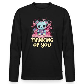 Pastel Goth Lover Kawaii Emo Soft Grunge Esthétique - T-shirt manches longues Premium bio Homme - noir - Devant - Nico (187cm)