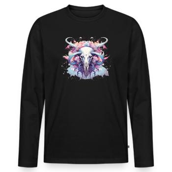 Pastel Goth Lover Soft Grunge Elephant Esthétique - T-shirt manches longues Premium bio Homme - noir - Devant - Nico (187cm)