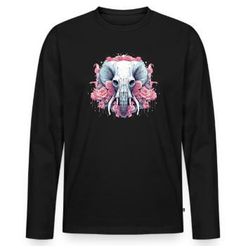 Pastel Goth Lover Soft Grunge Elephant Esthétique - T-shirt manches longues Premium bio Homme - noir - Devant - Nico (187cm)