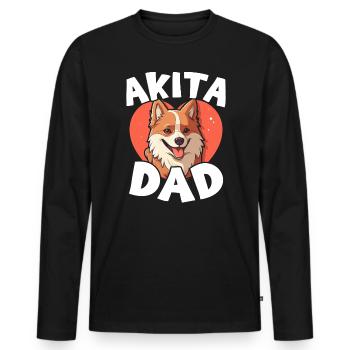 Akita Dog Lover Japanese Pup Breed Pet Owner Puppy - Men's Premium Organic Long Sleeve Shirt - black - Front - Nico (187cm)