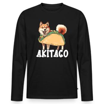 Akita Dog Lover Japanese Pup Breed Pet Puppy Taco - Men's Premium Organic Long Sleeve Shirt - black - Front - Nico (187cm)