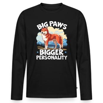 Akita Dog Lover Japanese Pup Race Pet Owner Puppy - T-shirt manches longues Premium bio Homme - noir - Devant - Nico (187cm)
