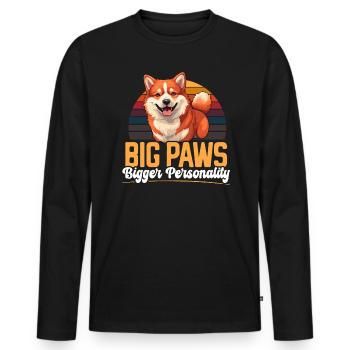 Akita Dog Lover Japanese Pup Race Pet Owner Puppy - T-shirt manches longues Premium bio Homme - noir - Devant - Nico (187cm)