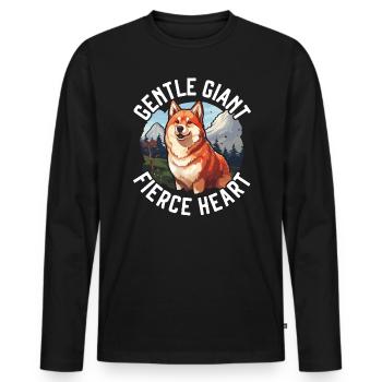 Akita Hund Liebhaber Japanische Welpenrasse Haustierbesitzer Welpe - Männer Premium Bio Langarmshirt - Schwarz - Vorne - Nico (187cm)