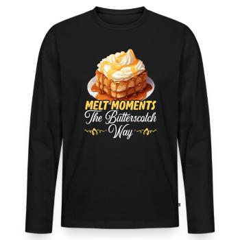 Butterscotch Sweet Caramel Food Foodie Butter - T-shirt manches longues Premium bio Homme - noir - Devant - Nico (187cm)
