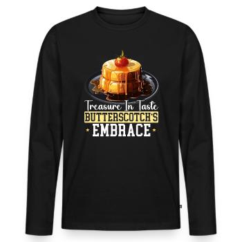 Butterscotch Sweet Caramel Food Foodie Butter - T-shirt manches longues Premium bio Homme - noir - Devant - Nico (187cm)