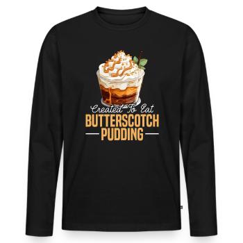 Butterscotch Sweet Caramel Food Foodie Butter - Men's Premium Organic Long Sleeve Shirt - black - Front - Nico (187cm)