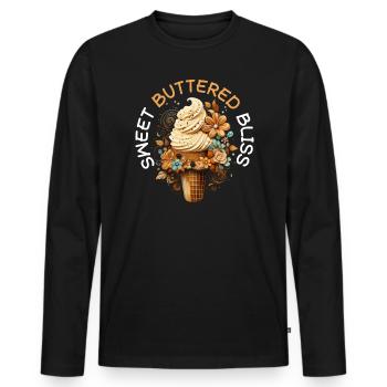 Butterscotch Sweet Caramel Food Foodie Butter - Men's Premium Organic Long Sleeve Shirt - black - Front - Nico (187cm)