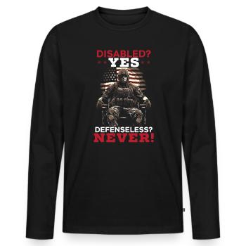 Ancien combattant handicapé militaire soldat de l’armée des États-Unis - T-shirt manches longues Premium bio Homme - noir - Devant - Nico (187cm)