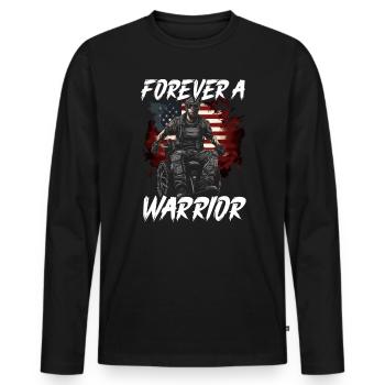 Ancien combattant handicapé militaire soldat de l’armée des États-Unis - T-shirt manches longues Premium bio Homme - noir - Devant - Nico (187cm)