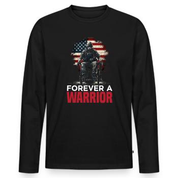 Ancien combattant handicapé militaire soldat de l’armée des États-Unis - T-shirt manches longues Premium bio Homme - noir - Devant - Nico (187cm)