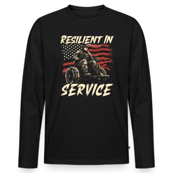 Invalide Veteran Military Soldier Army USA - Männer Premium Bio Langarmshirt - Schwarz - Vorne - Nico (187cm)