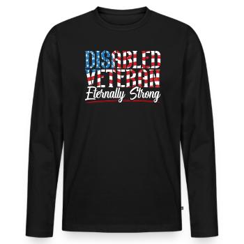 Invalide Veteran Military Soldier Army USA - Männer Premium Bio Langarmshirt - Schwarz - Vorne - Nico (187cm)