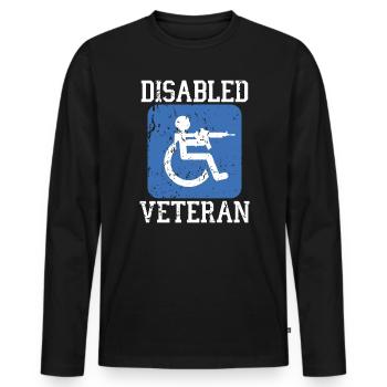 Ancien combattant handicapé militaire soldat de l’armée des États-Unis - T-shirt manches longues Premium bio Homme - noir - Devant - Nico (187cm)