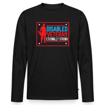 Invalide Veteran Military Soldier Army USA - Männer Premium Bio Langarmshirt - Schwarz - Vorne - Nico (187cm)