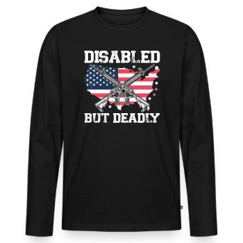 Ancien combattant handicapé militaire soldat de l’armée des États-Unis - T-shirt manches longues Premium bio Homme - noir - Devant - Nico (187cm)