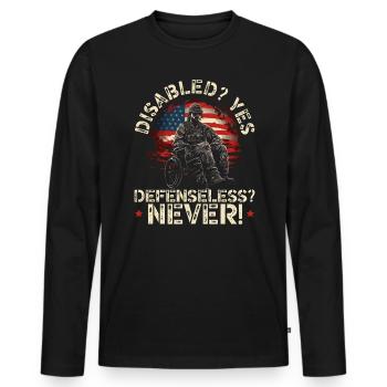 Ancien combattant handicapé militaire soldat de l’armée des États-Unis - T-shirt manches longues Premium bio Homme - noir - Devant - Nico (187cm)